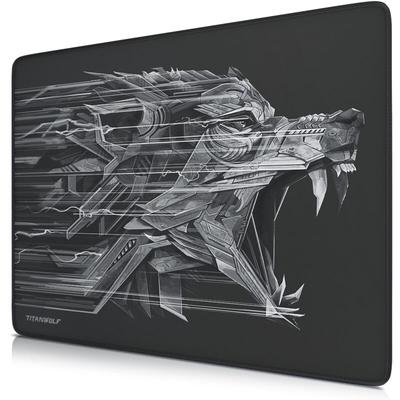 Gaming Mauspad xl, 440 x 350mm Mousepad mit Stoffoberfläche, Gummierte Rückseite, Wolfsmotiv