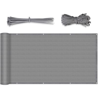 Salcar - Sekey Balkon Sichtschutz hdpe 220g/m² Balkonbespannung Hellgrau 0,90 x 6m Image