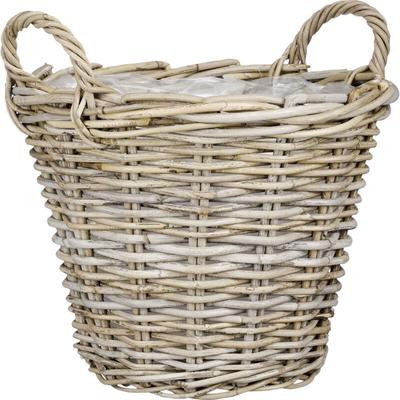Korb Marcia Rattan ø 40 x 30 cm grau Korb - Mica Decorations Image