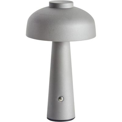 Kabellose Tischlampe Grau Metall Pilzform Wiederaufladbar Akku Touch Funktion led Dimmer Image