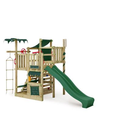 Fatmoose - Spielturm CrazyCoconut Club xxl mit Kletterwand, Sandkasten und Rutsche – Grün Image