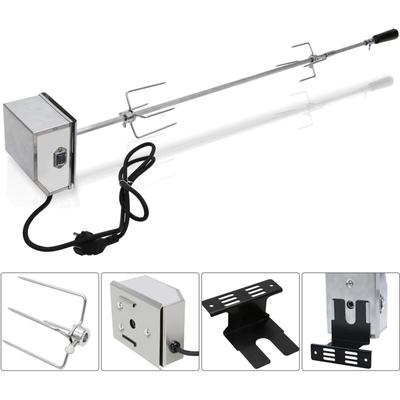 Swanew - Edelstahl Grillspieß Set 107cm bbq Fleischklammer mit Motor inkl. 2X Fleischnadeln, Image