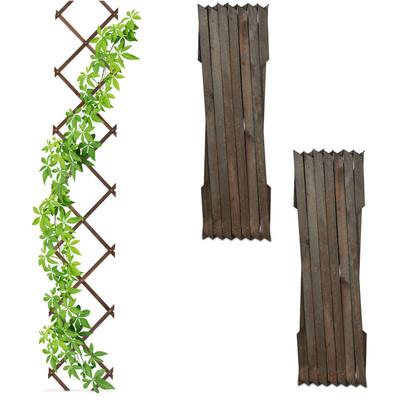 Relaxdays - Rankgitter ausziehbar, 3er Set, 180x30 cm, Holz, Wandmontage, Rankhilfe Image