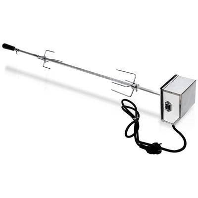 Hengda - bbq Grillspieß 117cm 230V aus Edelstahl inkl 2 Fleischklammern Elektrischer Drehspieß, Image