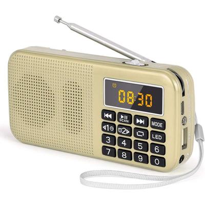 Tragbares Radio, UKW-Radio mit wiederaufladbarem Akku mit großer Kapazität (3000 mAh), unterstützt