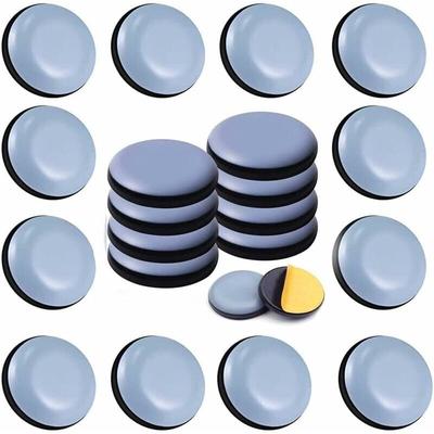 24 Stück Teflon-Möbelgleiter 20 mm (rund) – Möbelgleiter – PTFE-Gleiter, selbstklebende Image