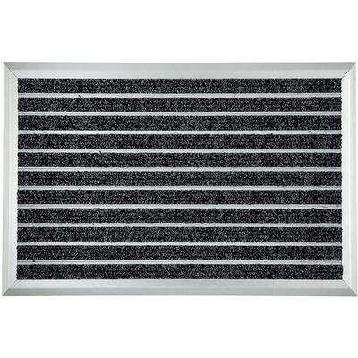 Optimum Mat Alumatte mit Teppicheinlage 45 x 75 cm - Silber/Schwarz Image