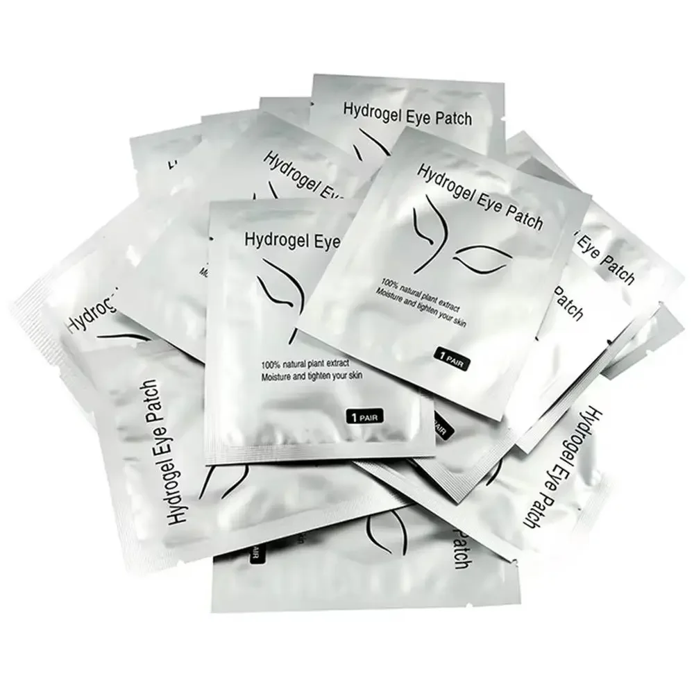 Isolierende Augenpads zur Wimpernverlängerung, U-geschnittene Hydrogel-Augenpflaster aus Vliesstoff und Wimpernisolationspflaster für Wimpernverlängerungen. Image