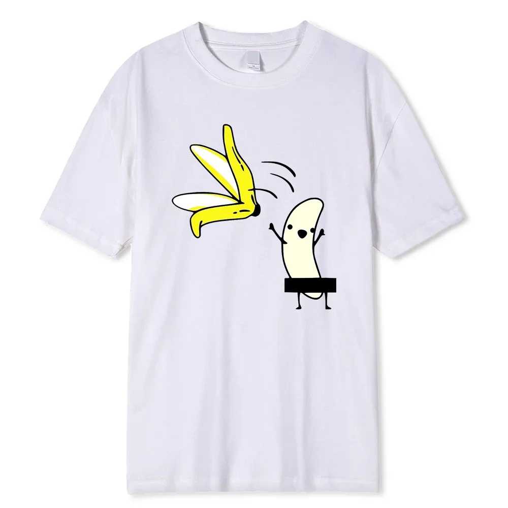 Banana Disrobe Mantel Lustiges Print T-Shirt Sommer Humor Witz Hipster T-Shirt Weiche Casual T-Shirts Outfits Streetwear Grafik T-Shirt