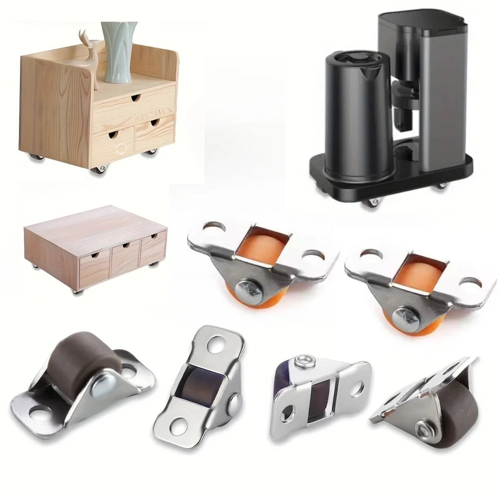 4-teilige kleine Radrollen, Mehrzweck-Schiebetürrolle, geräuschlos, für Werkbank, Regale, Schrank, Tisch, kleine Möbel