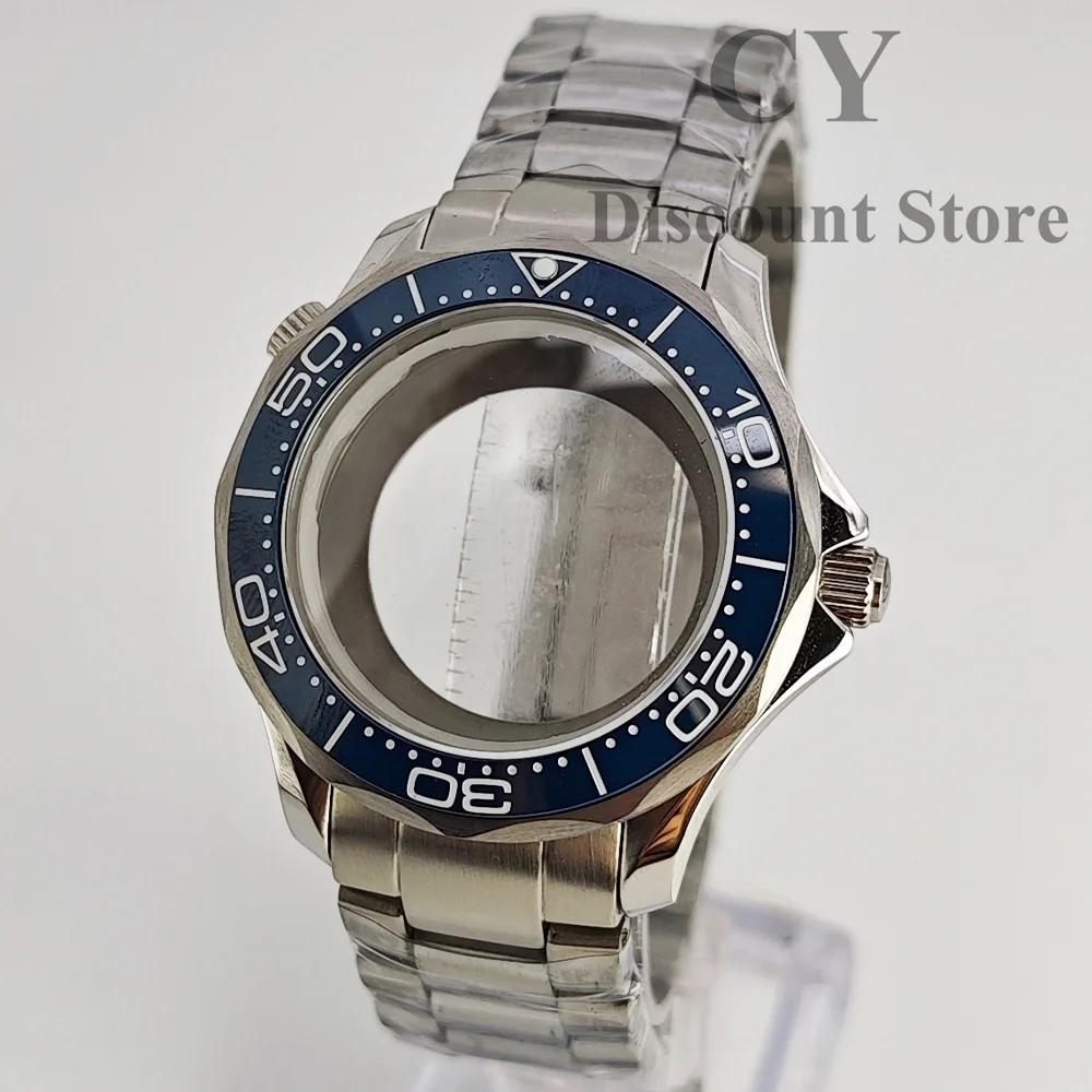 NH35-Gehäusearmband, 41 mm, silberfarbenes Edelstahl-Uhrengehäuse, Saphirglas, passend für NH35 NH36-Uhrwerk ﻿ Image