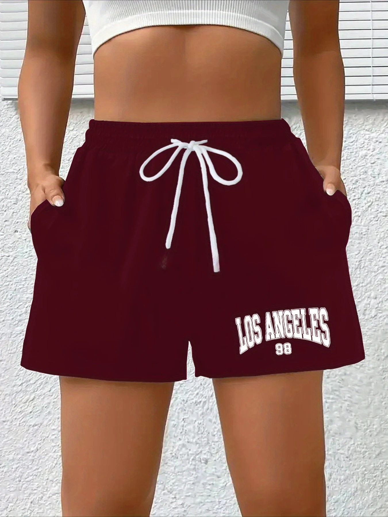 Damen-Freizeitshorts, Los Angeles 89, bedruckt, Damen-Sportshorts, Damen, lässig, lockere Shorts, schnell trocknend und atmungsaktiv Image
