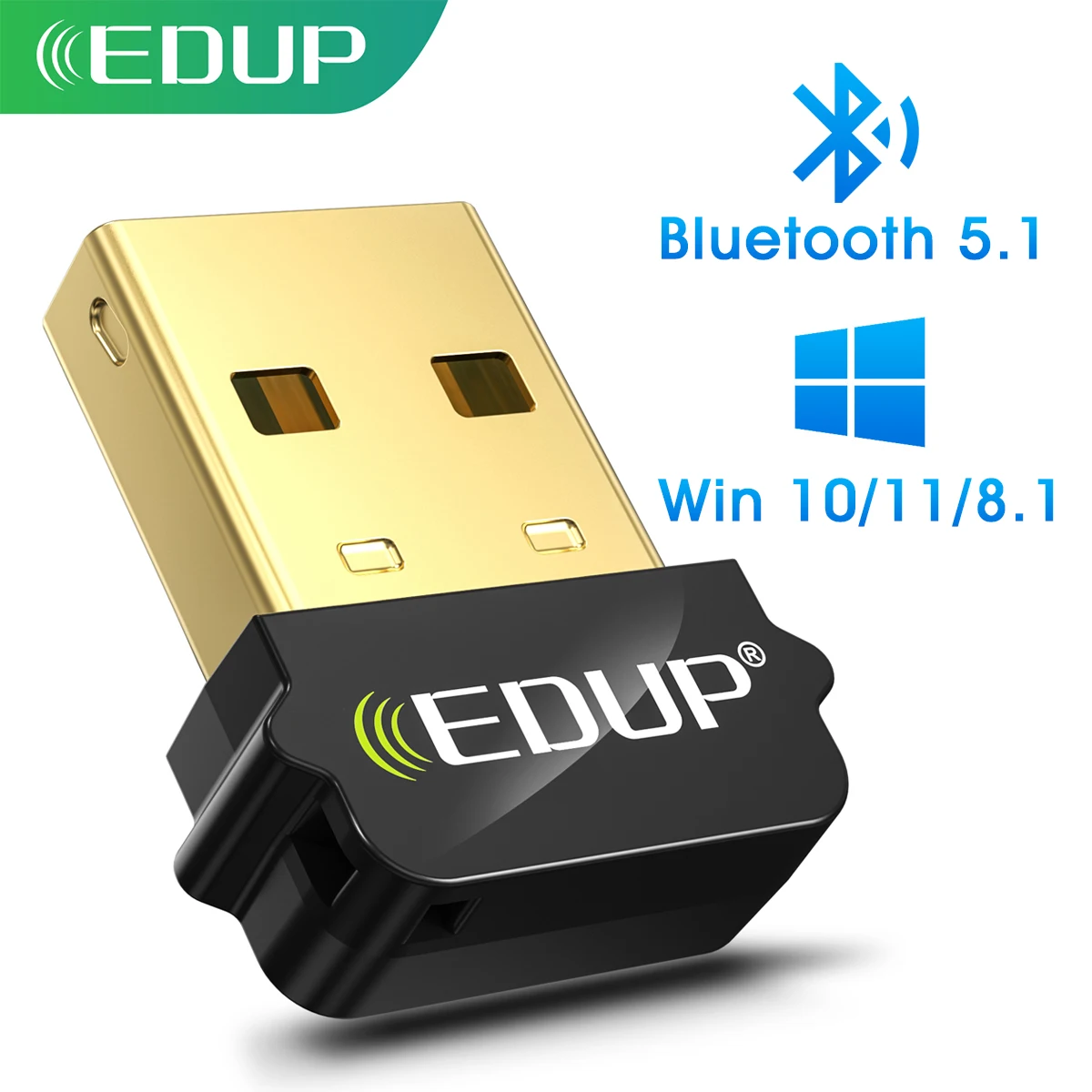 EDUP B3519S Bluetooth 5.1-Adapter, hohe Geschwindigkeit, stabile Übertragung, starke Kompatibilität, große Reichweite für Windows 10 11-Laptop-PC Image
