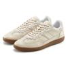 Sneaker LASCANA, Damen, Gr. 36, beige (creme), Obermaterial: 85% Rindsleder, 15% Textilmaterial. Futter: 100% Textilmaterial. Decksohle: 100% Textilmaterial. Laufsohle: 100% Synthetik, unifarben, casual, Schuhe, Freizeitschuh, Halbschuh aus Leder...