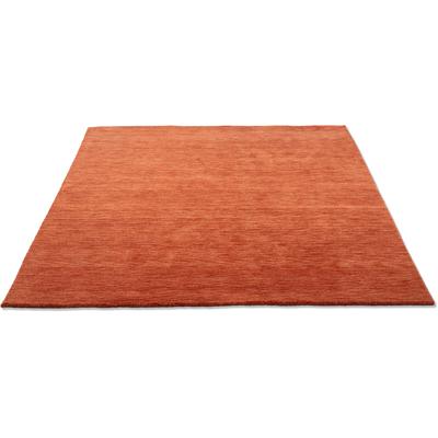 Wollteppich THEKO "Holi", orange (terrakotta), B:90cm H:13mm L:160cm, Schurwolle, Teppiche, Uni-Farben, leicht meliert, reine Wolle, handgewebt mit Knüpfoptik Image