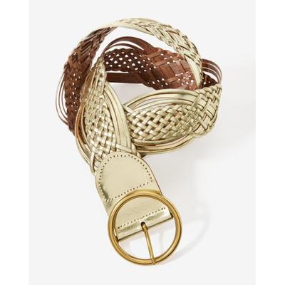 Boston Proper - Gold Yellow - Metallic Braided Buckle Belt - Medium/Large