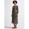 Midikleid STREET ONE, Damen, Gr. 34, EURO-Größen, schwarz, Stoff, 100% Viskose, gemustert, casual, normal wadenlang, V-Ausschnitt, 3/4-Ärmel Bündchen, Kleider, mit Print