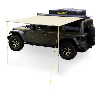 Vehicle Awning, 4.6ft x 6.6ft, Rooftop Pullout Ripstop UPF50+ Side Awning, Reinforced Hinges & Poles