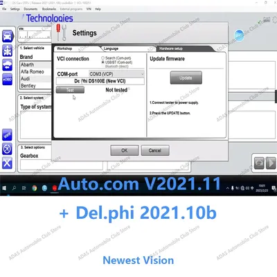 Newest 2025 Delphis 2021.10b with keygen Software DS 150 Autocoms 2021.11 Codings OBD2 Diagnostic