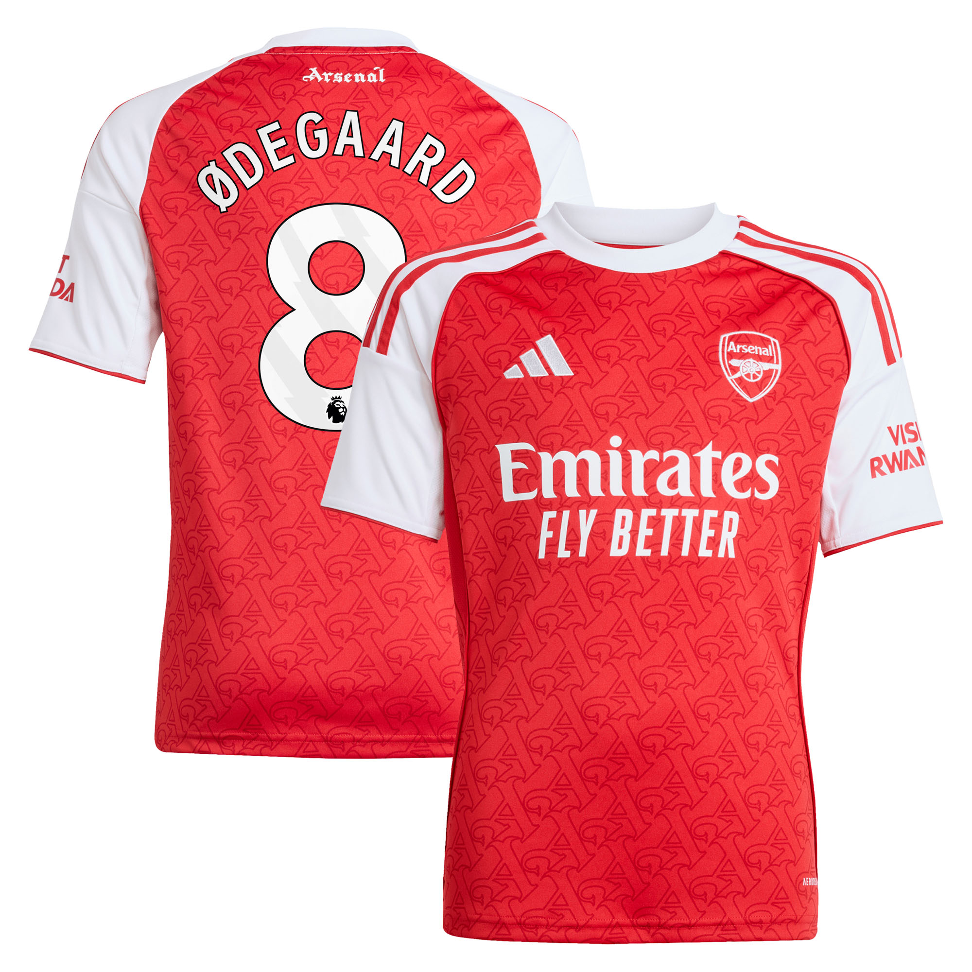 Maillot Domicile Arsenal adidas 2025-26 - Enfant avec flocage Ødegaard 8 - unisexe Taille: 7-8 Years