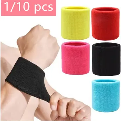 1/10pcs Wrist Support Band Wristband Sport Bracers Sweat Towel Cuff Tennis Wrist Guard Protector