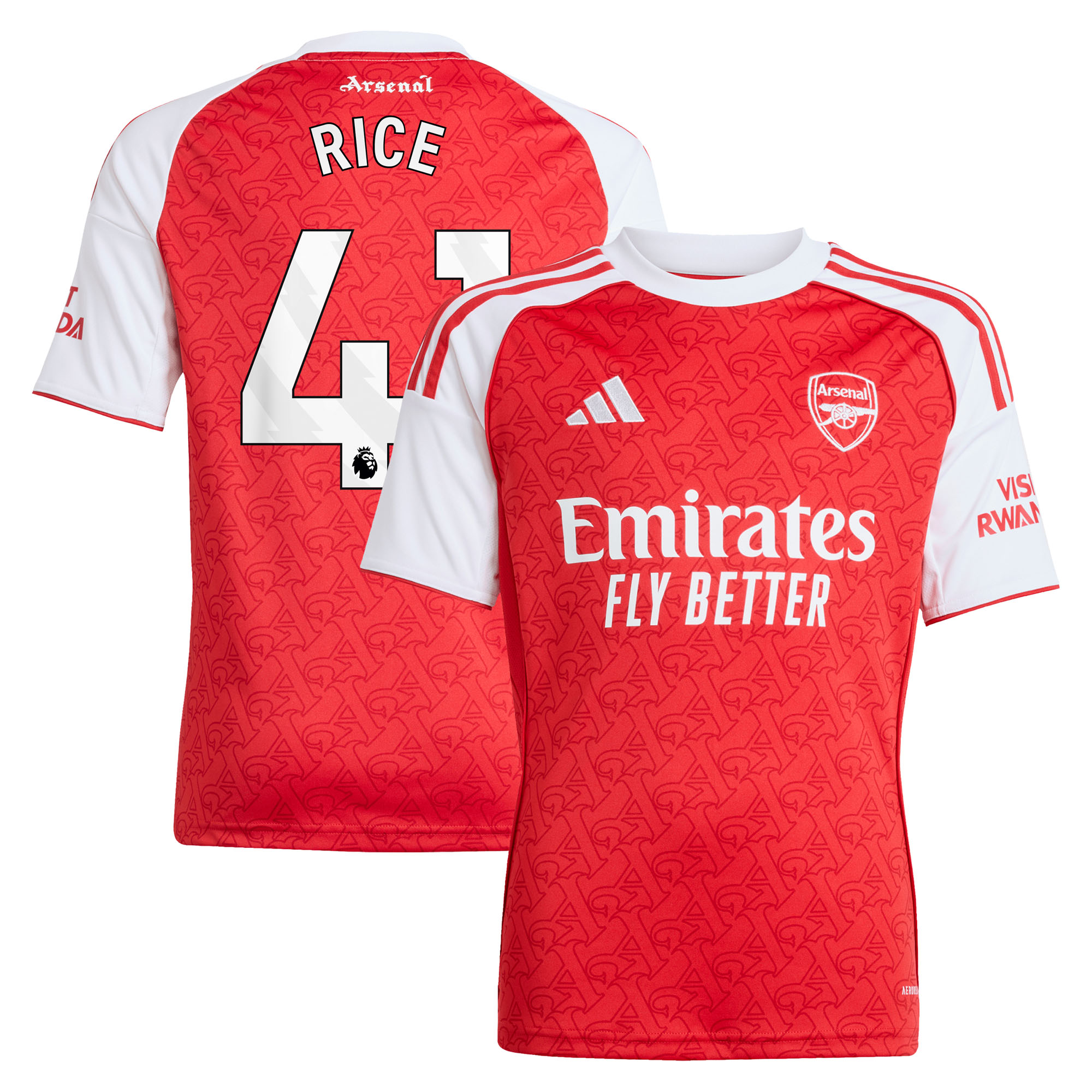 Maillot Domicile Arsenal adidas 2025-26 - Enfant avec flocage Rice 41 - unisexe Taille: 11-12 Years