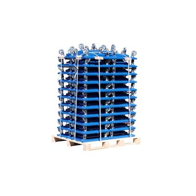 Palette Transportroller für Kisten 60 x 40 cm mit 4 Lenkrollen - 77 Stück in blau Image