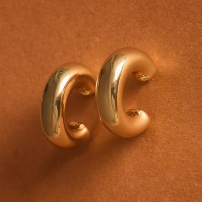 Lucky Brand Half Hoop Earrings - Women's Ladies Accessories Jewelry Earrings in Gold