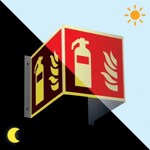 PERMALIGHT power langnachleuchtend Brandschutzzeichen Feuerlöscher, 3D, ASR/ISO, Kunststoff, 200x200mm Image