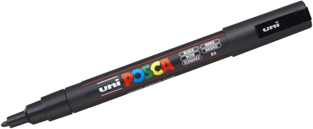 uni-ball Fasermaler Uni Posca PC-3M 0,9-1,3mm schwarz Packung mit 6 Stück Image