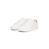 Sneaker TOMMY HILFIGER "TH COURT LTH DETAIL ESS", Herren, Gr. 44, orange (ecru, orange), Leder, Lederimitat, unifarben mit Farbeinsatz, sportlich, Schuhe, Freizeitschuh, Halbschuh, Schnürschuh mit seitlichem Logoschriftzug