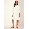 Midikleid CECIL, Damen, Gr. L (42), N-Gr, weiß (vanilleweiß), Web, Obermaterial: 100% Baumwolle, unifarben, casual, lässig geschnitten knielang, Rundhals, 3/4-Ärmel, Kleider, mit Lochstickerei und Volants