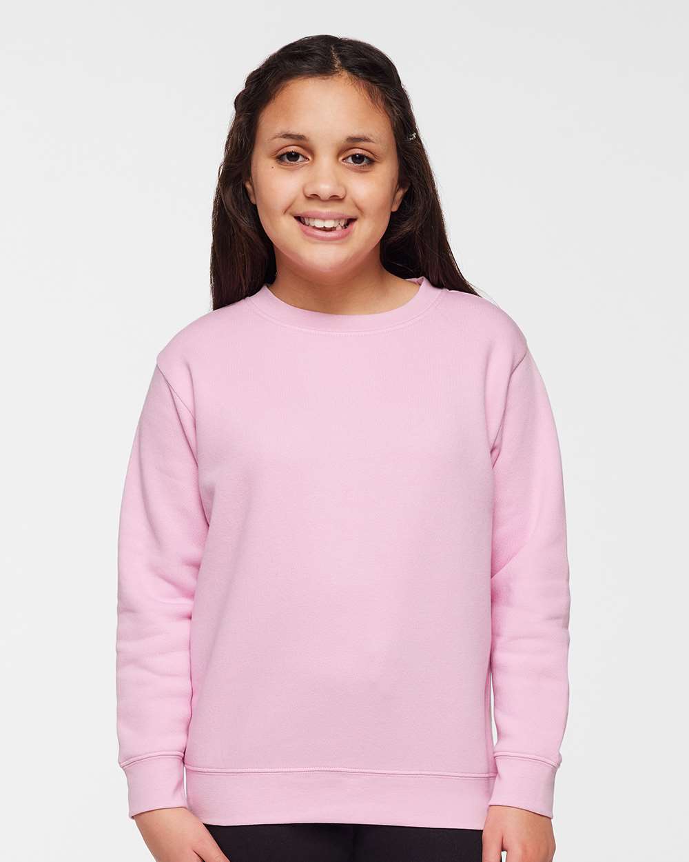 LAT L2225 Youth Fleece Sweatshirt in Pink size XS | Cotton/Polyester Blend 2225LA, 2225