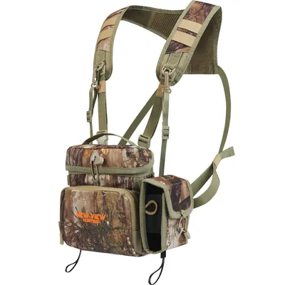 NEW VIEW Bino Packs for Hunting, Binocular Harness Chest Pack with Detachable Rangefinder Pouch and Rain Cover(Middle Size)