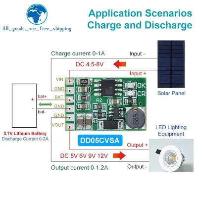 3.7V 4.2V Charger 5V 6V 9V 12V Discharger Board DC DC Converter Boost Module For Diy Solar Mobile Power Charger Lithium Battery