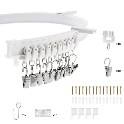 Flexible biegbare Vorhangschiene, Deckenwandmontage, Raumteiler, gebogene Rutsche, Image