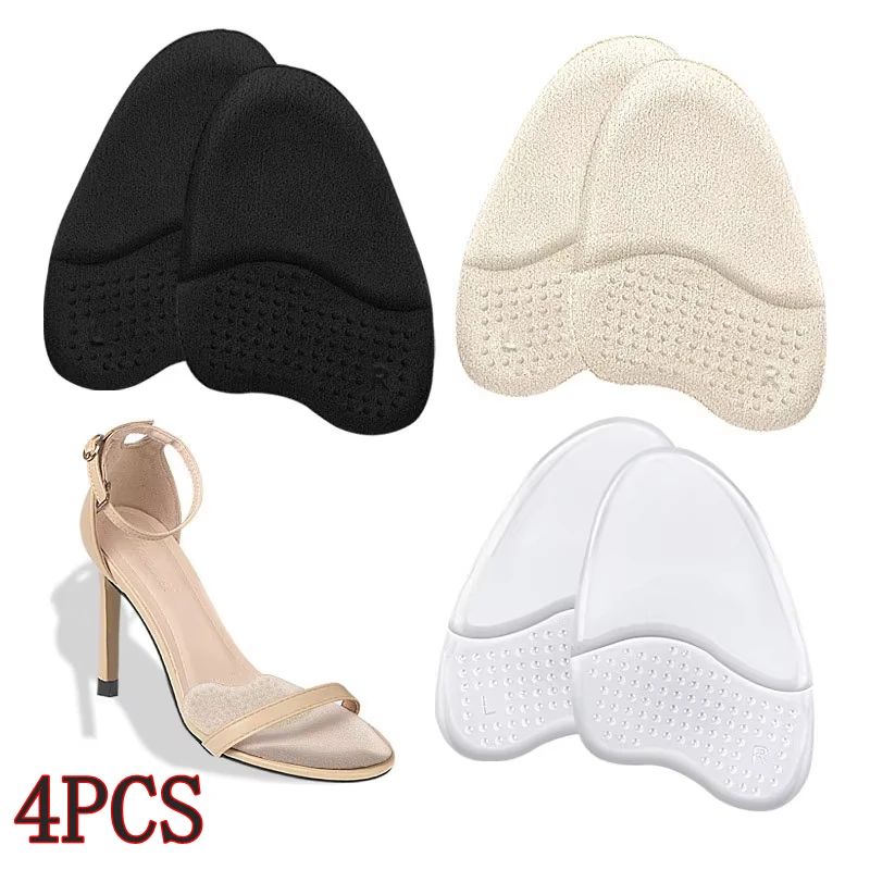 2 stücke/4 stücke NEUE Silikon Vorfuß Nicht-slip Kissen Halbe Einlegesohlen Frauen Schuhe Pads Füße Pads für fersen Fußpflege Produkte Sandalen Image