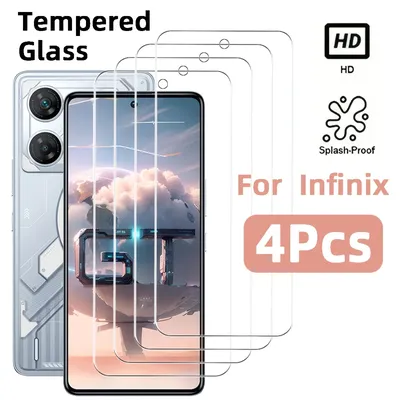 4Pcs Screen Protector Glass For Infinix GT 10 Pro GT 20 Pro Hot 40 Pro 40i Note 30 Pro Smart 8 Zero 5G 2023 Tempered Glass Film