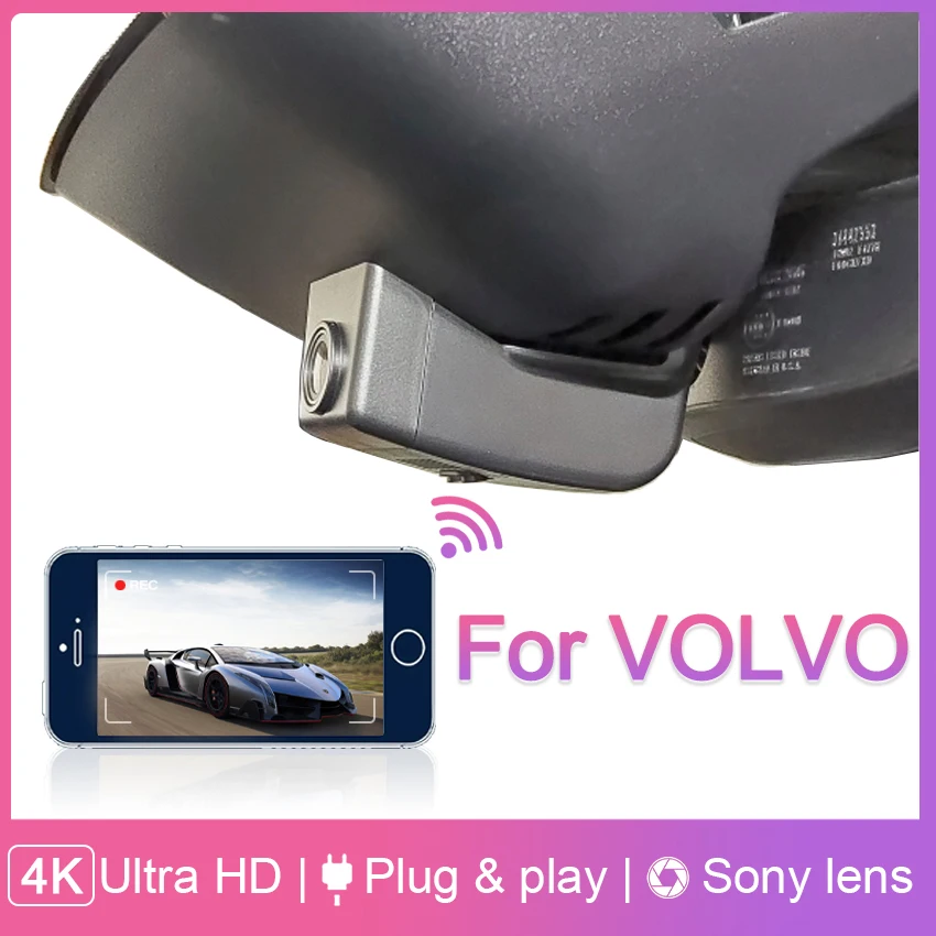 Dash Cam für VOLVO XC90 XC60 XC40 S90 V90 S60 V60 C40 Polestar 2 EX30, Dashcam 4K Wifi Dash Kamera Auto DVR Für Polestar 2