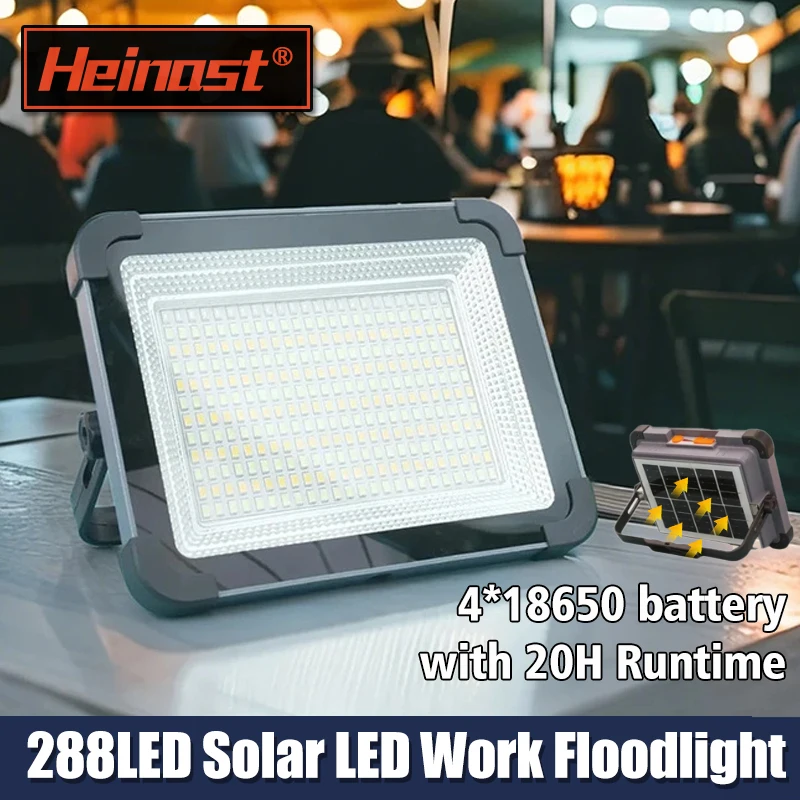 Helle 288LED-Campinglampe – tragbare Arbeitslaterne mit Haken, wiederaufladbare Solar-Notlicht für Outdoor-Zelt, Nachtmarkt Image