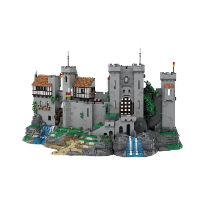 Gobricks MOC Lion Knight's Castle Bausteine Modell Mittelalterliche Lion Knight Castle Architektur Image