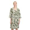 Sommerkleid CARTOON "Cartoon Sommerkleid mit Muster", Damen, Gr. 34, Normalgrößen, bunt (cream, grün), Obermaterial: 100% Leinen., modisch, lässig geschnitten kurz, U-Boot-Ausschnitt, Kleider, Material