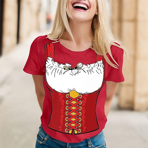 T-Shirt Bayerisch München Deutsch Bayerisch Streetstyle T-Shirt Ärmel Grafik für Damen Erwachsene Heißprägen für Oktoberfestbier Festival Image