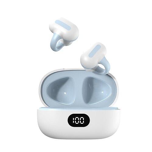Ohrclip Bluetooth 5.0 Drahtlose Ohrstöpsel – Offene Ohr TWS Kopfhörer mit Mikrofon ultra-leicht sportlich wasserdicht niedrige Latenz für Gaming iOS/Android kompatibel