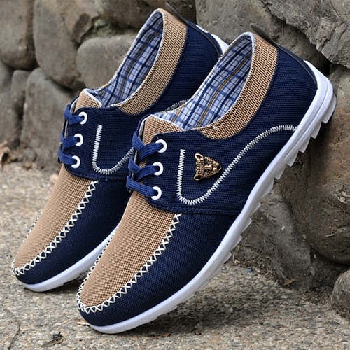 Herren Freizeitschuhe Spaziergang Nylon Bequem Rutschfest Atmungsaktiv Schnürung Dunkelgrau Gelb Sommer Frühling Image