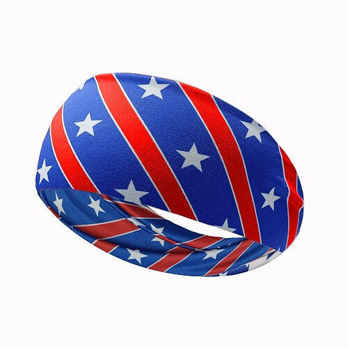 Stirnbänder mit amerikanischer Flagge für Männer, patriotisches gedrehtes Haarband in Rot, Weiß und Blau, dehnbares, sportliches Haar-Accessoire für den Unabhängigkeitstag der USA, den Gedenktag Image