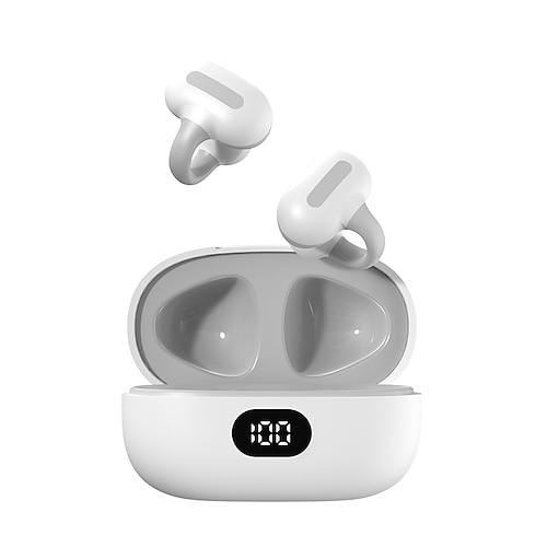 Ohrclip Bluetooth 5.0 Drahtlose Ohrstöpsel – Offene Ohr TWS Kopfhörer mit Mikrofon ultra-leicht sportlich wasserdicht niedrige Latenz für Gaming iOS/Android kompatibel
