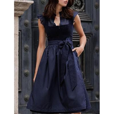 Karneval Oktoberfestbier Kostüm Kleid Dirndl Trachtenkleider Dienstmädchen Bayerisch Deutsch Wiesn Damen Stoff im traditionellen Stil Kleid Image