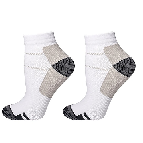 5 Paar Kurze Kompressionssocken für Damen und Herren, Fußgewölbeunterstützung Knöchellaufsocken, Elastische Sportfaszienstütze für Fitnessstudio, Training, Radfahren Image