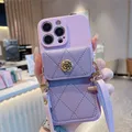 Custodia con cordino a tracolla per Xiaomi Poco X7 X6 Pro M6 F6 F3 F4 X5 X3 NFC POCO C65 C75 Fiore Portafoglio Porta carte Cinghia Cover morbida